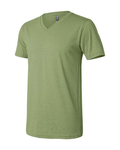 BELLA + CANVAS 3005CVC - Unisex Heather CVC V-Neck Tee - Heather Green