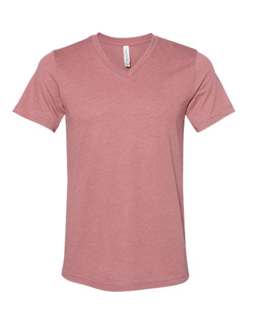 BELLA + CANVAS 3005CVC - Unisex Heather CVC V-Neck Tee - Heather Mauve