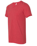 BELLA + CANVAS 3005CVC - Unisex Heather CVC V-Neck Tee - Heather Red