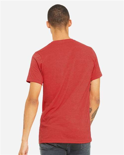 BELLA + CANVAS 3005CVC - Unisex Heather CVC V-Neck Tee - Heather Red