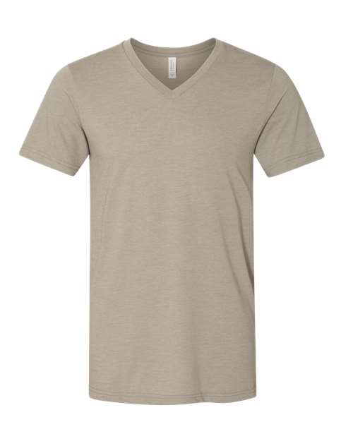 BELLA + CANVAS 3005CVC - Unisex Heather CVC V-Neck Tee - Heather Stone