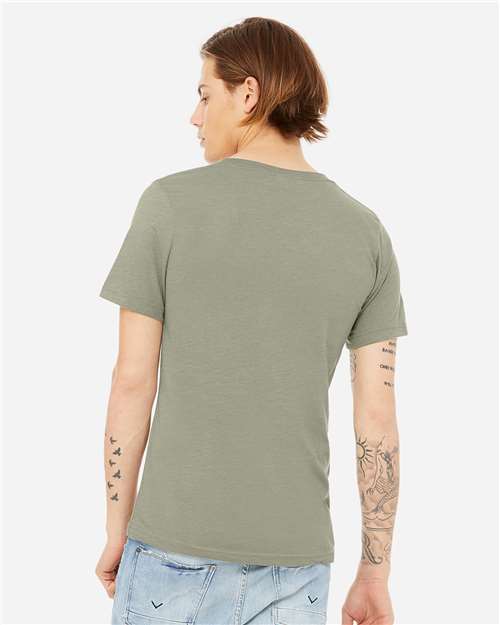 BELLA + CANVAS 3005CVC - Unisex Heather CVC V-Neck Tee - Heather Stone