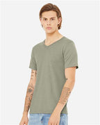 BELLA + CANVAS 3005CVC - Unisex Heather CVC V-Neck Tee - Heather Stone