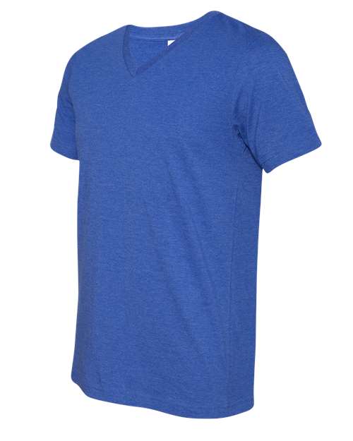 BELLA + CANVAS 3005CVC - Unisex Heather CVC V-Neck Tee - Heather True Royal