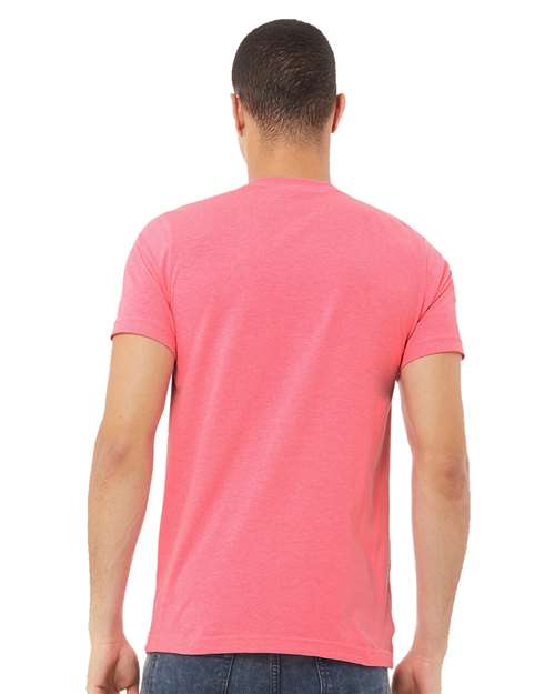 BELLA + CANVAS 3005CVC - Unisex Heather CVC V-Neck Tee - Neon Pink