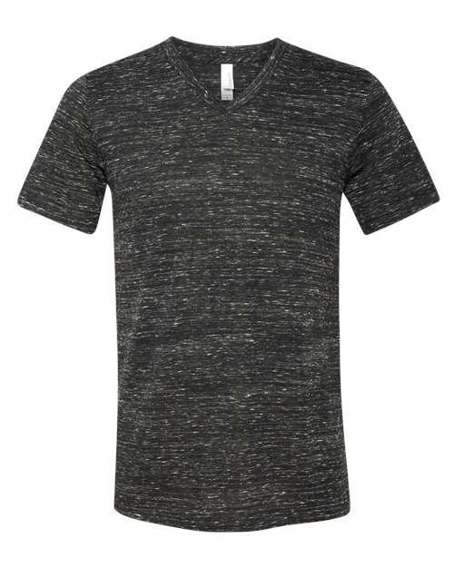 BELLA + CANVAS 3655 - Unisex Textured Jersey V-Neck Tee - Black Marble