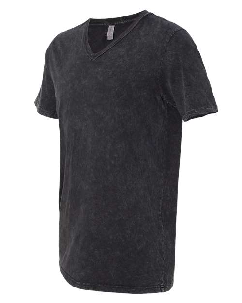 BELLA + CANVAS 3655 - Unisex Textured Jersey V-Neck Tee - Black Mineral Wash
