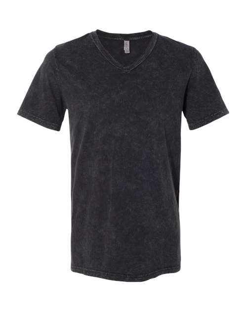 BELLA + CANVAS 3655 - Unisex Textured Jersey V-Neck Tee - Black Mineral Wash