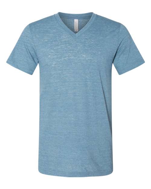 BELLA + CANVAS 3655 - Unisex Textured Jersey V-Neck Tee - Denim Slub