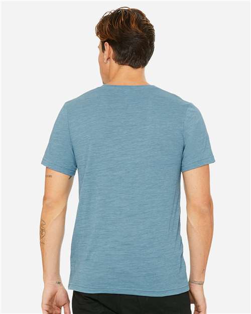 BELLA + CANVAS 3655 - Unisex Textured Jersey V-Neck Tee - Denim Slub