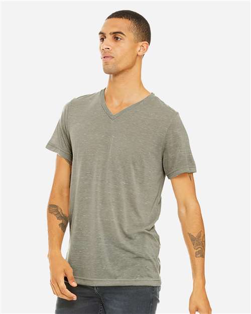 BELLA + CANVAS 3655 - Unisex Textured Jersey V-Neck Tee - Stone Marble