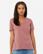 BELLA + CANVAS 6405CVC - Women's Relaxed Heather CVC V-Neck Tee - Heather Mauve