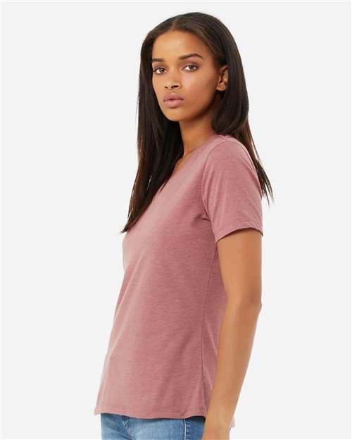 BELLA + CANVAS 6405CVC - Women's Relaxed Heather CVC V-Neck Tee - Heather Mauve