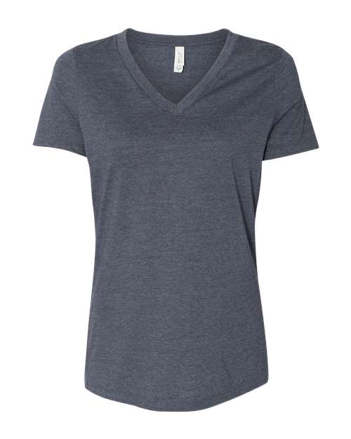 BELLA + CANVAS 6405CVC - Women's Relaxed Heather CVC V-Neck Tee - Heather Navy