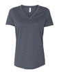 BELLA + CANVAS 6405CVC - Women's Relaxed Heather CVC V-Neck Tee - Heather Navy