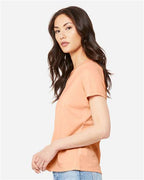 BELLA + CANVAS 6405CVC - Women's Relaxed Heather CVC V-Neck Tee - Heather Peach