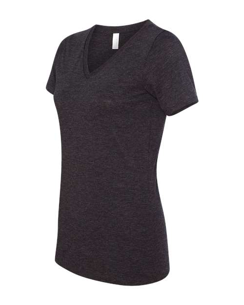 BELLA + CANVAS 6415 - Women's Relaxed Triblend V-Neck Tee - Charcoal Black Triblend