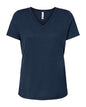 BELLA + CANVAS 6415 - Women's Relaxed Triblend V-Neck Tee - Solid Navy Triblend