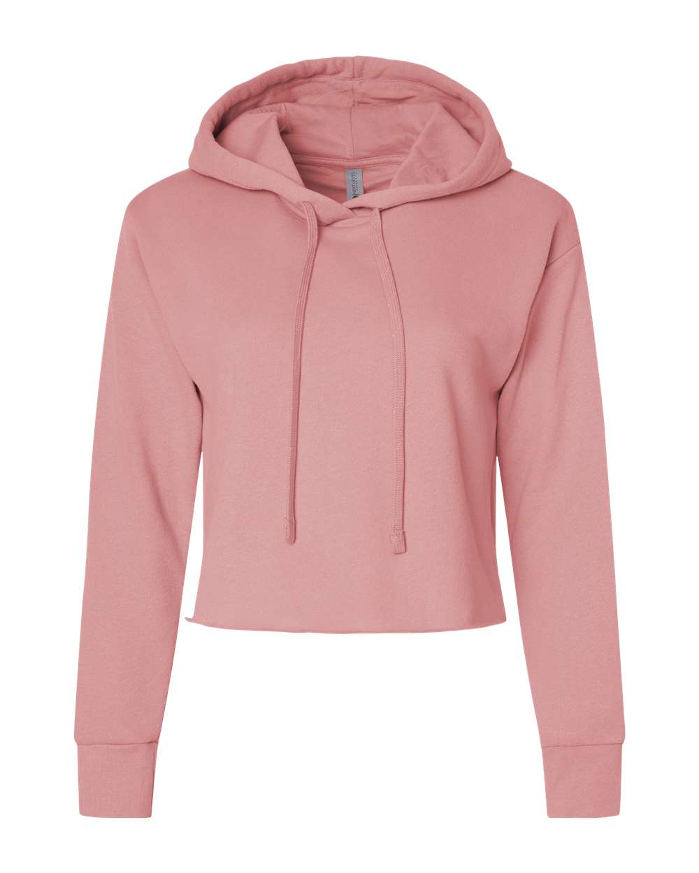 Next Level 9384 — Women's Laguna Sueded Raw Edge Crop Hoodie Sweatshirt — Desert Pink (flat)