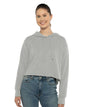 Next Level 9384 — Women's Laguna Sueded Raw Edge Crop Hoodie Sweatshirt — Heather Grey