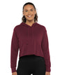 Next Level 9384 — Women's Laguna Sueded Raw Edge Crop Hoodie Sweatshirt — Maroon