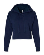 Next Level 9384 — Women's Laguna Sueded Raw Edge Crop Hoodie Sweatshirt — Midnight Navy (flat)