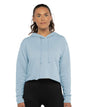 Next Level 9384 — Women's Laguna Sueded Raw Edge Crop Hoodie Sweatshirt — Stonewash Denim