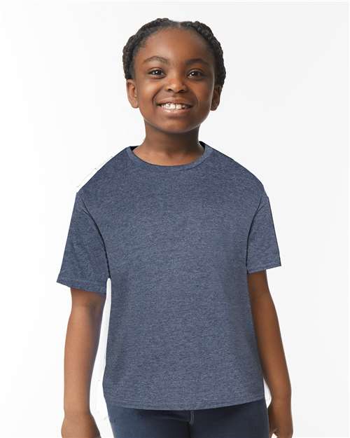 Gildan 64000B - Youth Softstyle T-Shirt - Heather Navy