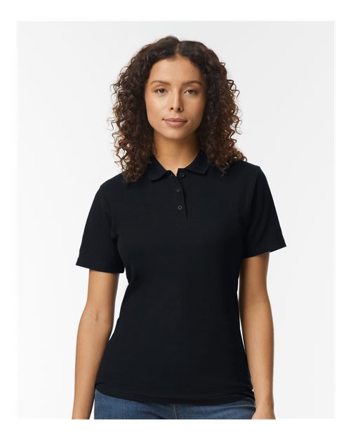 Gildan 64800L - Women's Softstyle Pique Polo - Black