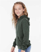 BELLA + CANVAS 3719Y - Youth Sponge Fleece Hoodie Sweatshirt - Heather Forest