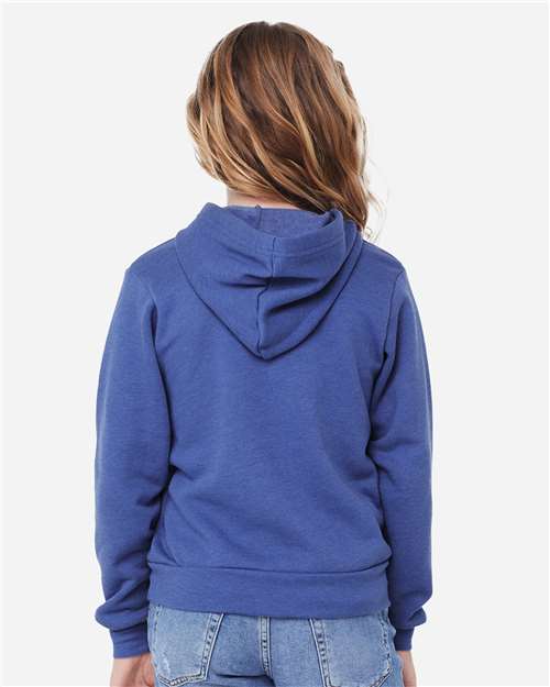 BELLA + CANVAS 3719Y - Youth Sponge Fleece Hoodie Sweatshirt - Heather True Royal