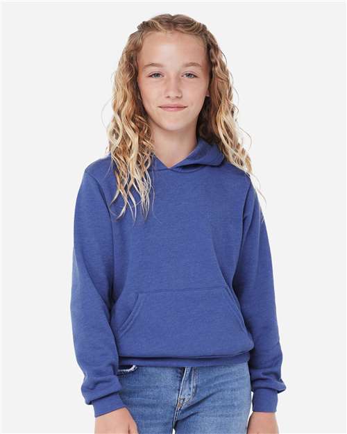 BELLA + CANVAS 3719Y - Youth Sponge Fleece Hoodie Sweatshirt - Heather True Royal