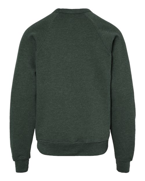 BELLA + CANVAS 3901Y - Youth Sponge Fleece Crewneck Sweatshirt - Heather Forest