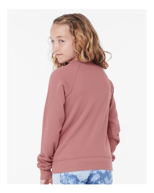 BELLA + CANVAS 3901Y - Youth Sponge Fleece Crewneck Sweatshirt - Mauve