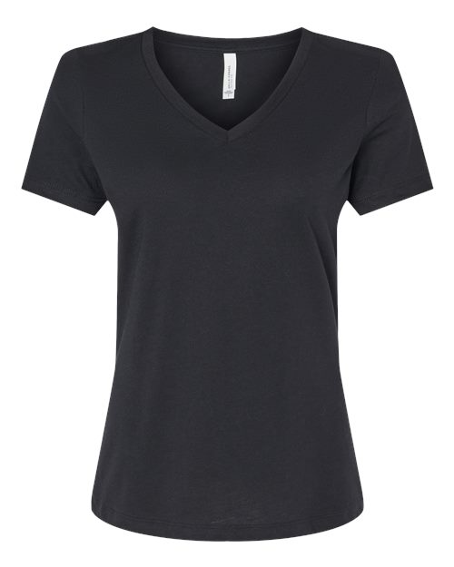 BELLA + CANVAS 6405CVC - Women's Relaxed Heather CVC V-Neck Tee - Solid Black Blend