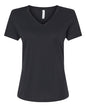 BELLA + CANVAS 6405CVC - Women's Relaxed Heather CVC V-Neck Tee - Solid Black Blend