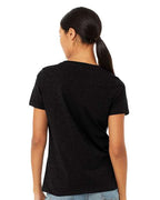 BELLA + CANVAS 6405CVC - Women's Relaxed Heather CVC V-Neck Tee - Solid Black Blend