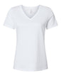 BELLA + CANVAS 6405CVC - Women's Relaxed Heather CVC V-Neck Tee - Solid White Blend