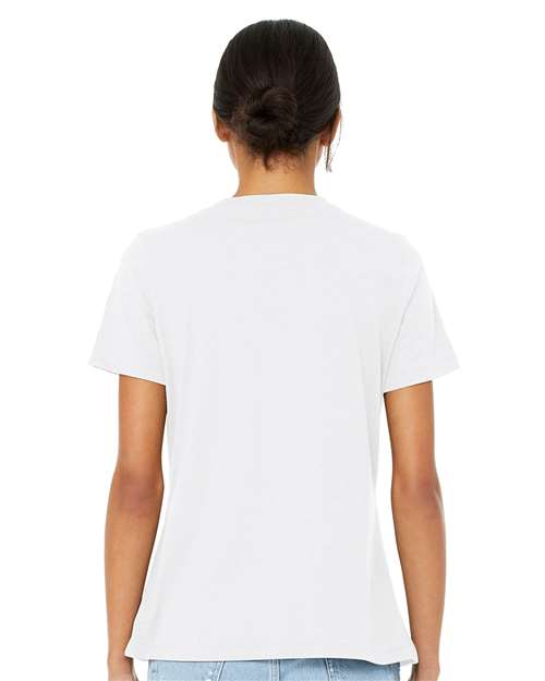 BELLA + CANVAS 6405CVC - Women's Relaxed Heather CVC V-Neck Tee - Solid White Blend