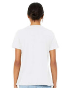 BELLA + CANVAS 6405CVC - Women's Relaxed Heather CVC V-Neck Tee - Solid White Blend