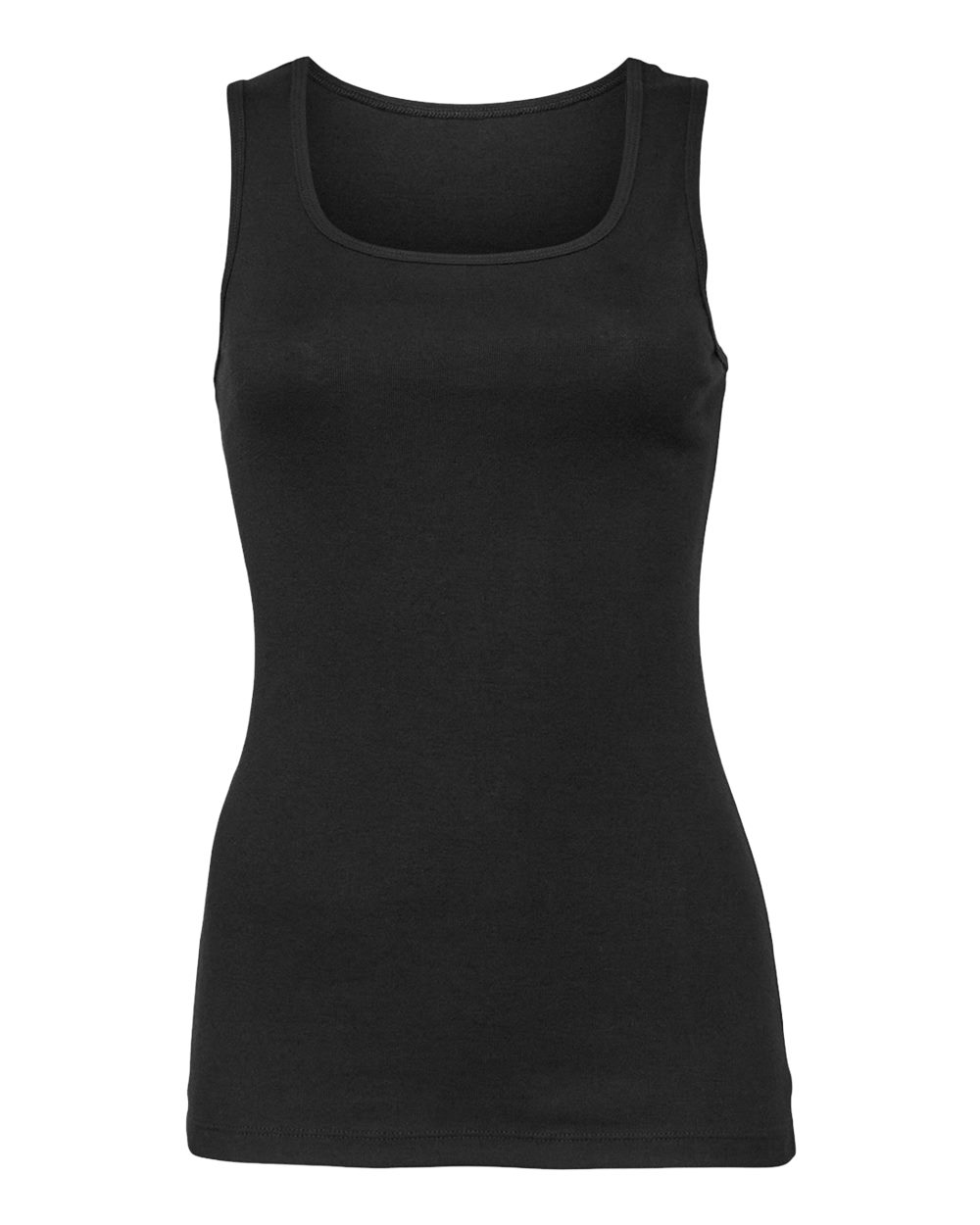 BELLA + CANVAS 1081 - Women's Micro Rib Tank — Solid Black Blend (flat)