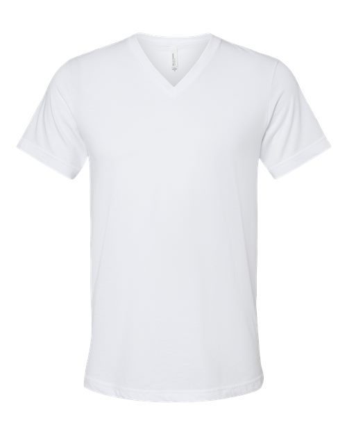 BELLA + CANVAS 3005CVC - Unisex Heather CVC V-Neck Tee - Solid White Blend