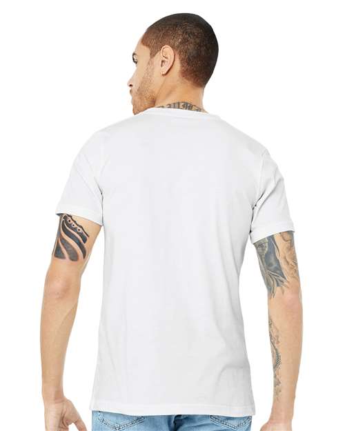 BELLA + CANVAS 3005CVC - Unisex Heather CVC V-Neck Tee - Solid White Blend