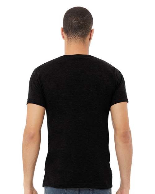 BELLA + CANVAS 3005CVC - Unisex Heather CVC V-Neck Tee - Solid Black Blend