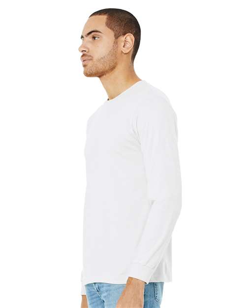BELLA + CANVAS 3501CVC - Heather CVC Long Sleeve Tee - Solid White Blend