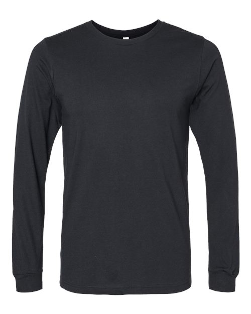 BELLA + CANVAS 3501CVC - Heather CVC Long Sleeve Tee - Solid Black Blend
