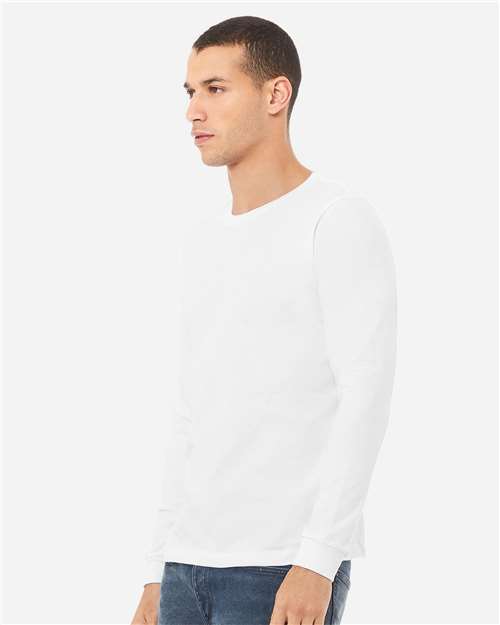 BELLA + CANVAS 3513 - Unisex Triblend Long Sleeve Tee - Solid White Triblend