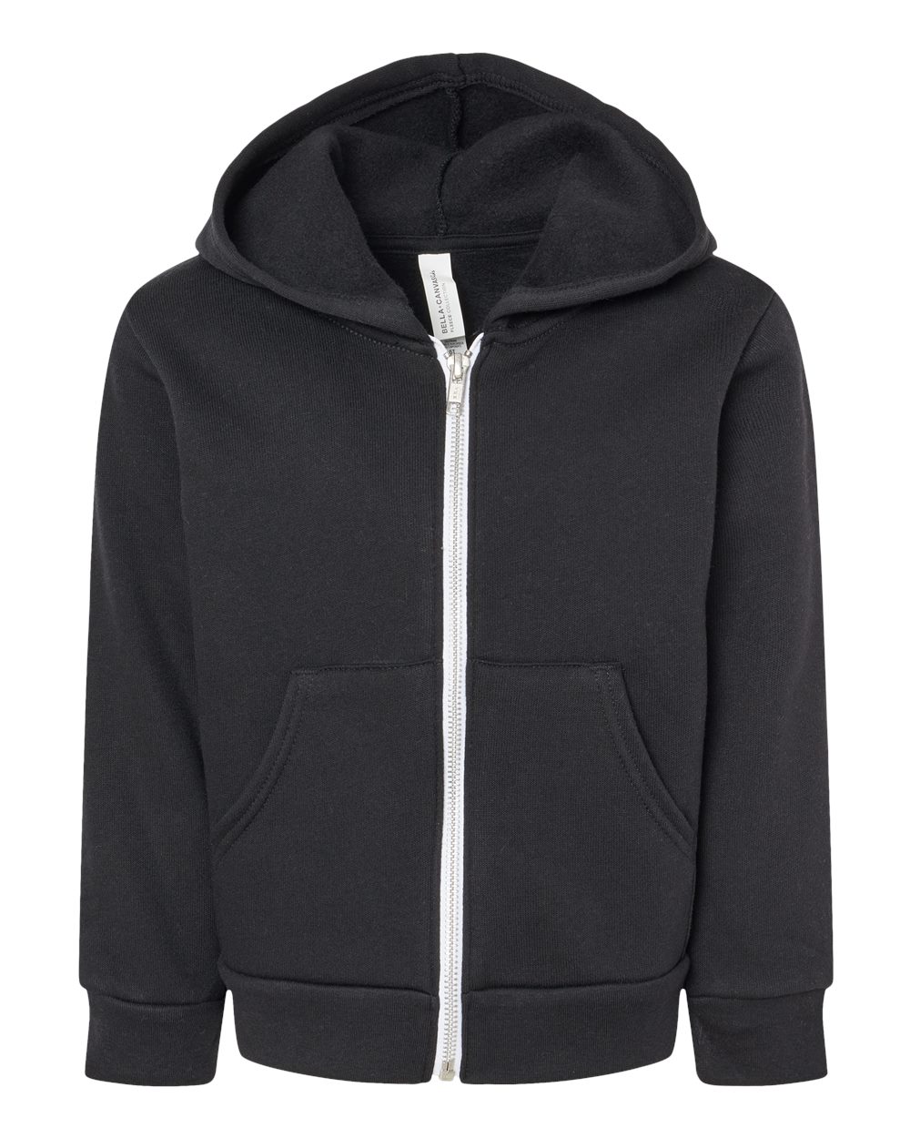 BELLA + CANVAS 3739T — Toddler Sponge Fleece Full-Zip Hoodie Sweatshirt — Black