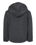 BELLA + CANVAS 3739T — Toddler Sponge Fleece Full-Zip Hoodie Sweatshirt — Dark Grey Heather (flat)
