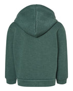 BELLA + CANVAS 3739T — Toddler Sponge Fleece Full-Zip Hoodie Sweatshirt — Heather Forest (flat)